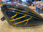 Custom Paint Airbrush Gas tank Sportster 2007^ Gold Black Bar Shield 883 1200!