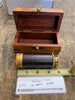 Vtg Telescope Brass Leather Wood Case Box Spyglass Nautical 6" Hand hel Maritime