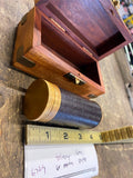 Vtg Telescope Brass Leather Wood Case Box Spyglass Nautical 6" Hand hel Maritime