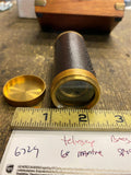 Vtg Telescope Brass Leather Wood Case Box Spyglass Nautical 6" Hand hel Maritime