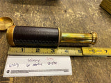 Vtg Telescope Brass Leather Wood Case Box Spyglass Nautical 6" Hand hel Maritime