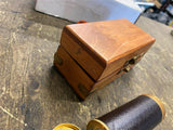 Vtg Telescope Brass Leather Wood Case Box Spyglass Nautical 6" Hand hel Maritime