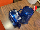 Vintage 1930s Shirley Temple Cobalt Blue Glass Creamer Pitcher 4 3/4" 2pc