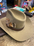 Vtg John B. Stetson XXX 3X Beaver Brown Cowboy Hat Feathers Leather Strap Size 7