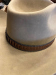 Vtg John B. Stetson XXX 3X Beaver Brown Cowboy Hat Feathers Leather Strap Size 7