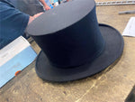 Vtg BORSALINO Collapsible Top Hat Cap Italy Magician Dress Gentleman Pop up Felt