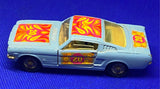 Vtg Corgi Toys 348 Mustang Flower Power die Cast light blue Fastback 2+2 Psycade