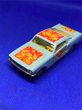 Vtg Corgi Toys 348 Mustang Flower Power die Cast light blue Fastback 2+2 Psycade