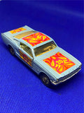 Vtg Corgi Toys 348 Mustang Flower Power die Cast light blue Fastback 2+2 Psycade