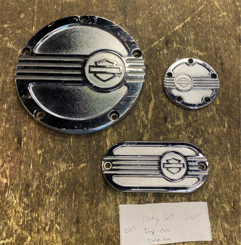 Vtg Harley Derby clutch Cover Timer inspection Set Bar Shield Softail Heritage