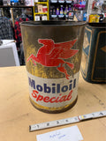 Vtg Mobiloil Special  Motor Oil Gas tin Can Pegasus Logo Petroliana Collector!
