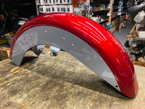 Front Fender Harley Touring Ultra Classic Road King Candy Red Silver OEM 2014^ N