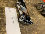 Chrome Handlebar Riser Top Clamp Harley Bar Shield Logo Heritage Softail Dyna fx