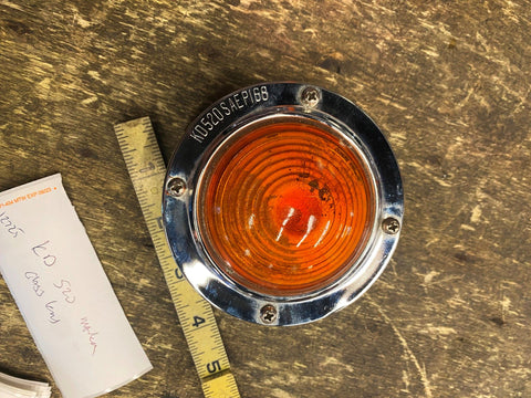 Vtg KD 520 TRAILER clearance Light TRUCK marker Lamp Amber GLASS Lens Semi Mack