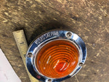 Vtg KD 520 TRAILER clearance Light TRUCK marker Lamp Amber GLASS Lens Semi Mack