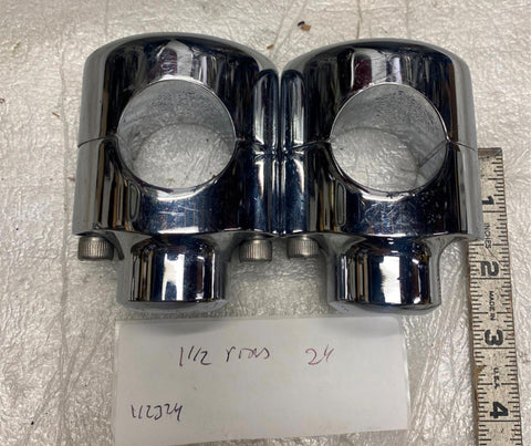Custom Handlebar Risers 1 1/2 Fat Bars Harley Chopper Softail Touring Dyna Sport