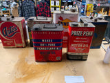 Vtg Wards Plus Motor Oil Gas tin Can 2 Gallon Nice Graphix Petroliana Collector!