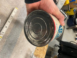 Vtg tin LIN-X Clear Varnish Oil Can Metal 3/4 full Odd Lid Collectible