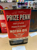 Vtg Prize Penn Motor Oil Gas tin Can Pennsylv Nice Graphix Petroliana Collector!