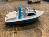 Vtg 1976 Matchbox Police launch Toy boat no 52 Blue