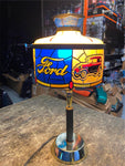 Vtg Ford Tiffany Dealer Promo Display Sign Table Lamp 70's Store Fixture Auto!