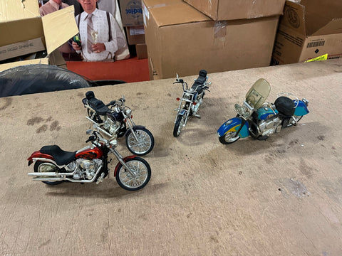 Vtg 90s Lot Of 4 Harley Davidson Indian Ch Toy Deuce Dyna Wide Glide Motorcycles