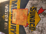 Vtg Sunoco mercury Motor Oil Gas tin Can 2 gallon Petroliana!