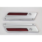 Wyatt Gatling Chrome Saddlebag Latch Cover Set Harley FLT 93-13