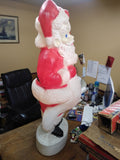 Vtg Union Plastics Blow Mold Santa Clause 43" Lighted Christmas Yard Display