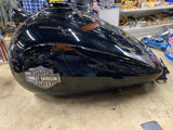 Harley Road King FLHR Vivid Black Fuel Gas Tank Emblems 2008+ Clean Factory pain
