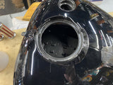 Harley Road King FLHR Vivid Black Fuel Gas Tank Emblems 2008+ Clean Factory pain