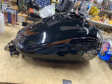 Harley Road King FLHR Vivid Black Fuel Gas Tank Emblems 2008+ Clean Factory pain