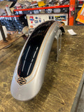 NOS Front Fender 100th anniversary Harley Sportster Dyna silver Black Factory!