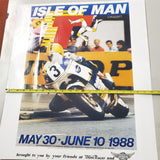 Vintage Classic Motorcycle racing Isle Of Man Poster gamma tz h2 h1 22x25 1988