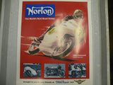 Poster Norton 1961 Isle Of Man 21x24 Vintage British Racing Hailwood commando at