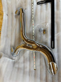 2 into 1 Chrome Ground pounder Exhaust Pipe Harley Touring Bagger 2007^ FLH Glid