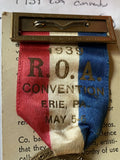 1939 vintage Reserve Officers Association (ROA) convention badge Ribbon Military