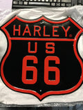 HARLEY DAVIDSON ANDE ROONEY METAL SIGN - RT 66 EMBOSSED TIN  GREAT GIFT