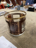 Vintage 1920s Whiskey Lowball Glass Barrymore Garbo Gold Rim Home Barware Movie