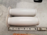 Vtg White Granturismo Grips 7/8 Motorcycle Ducati Triumph Honda Bobber Chopper!