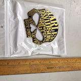 GOLD AND BLACK HARLEY DAVIDSON SKULL STICKER/EMBLEM
