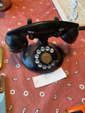 vintage black Western Electric Model 202 rotary desk telephone 1930s Collectible