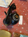 vintage black Western Electric Model 202 rotary desk telephone 1930s Collectible