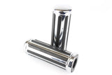 Chrome Rubber Handlebar Grips 7/8  Honda CB Kawasaki KZ Suzuki Yamaha Motorcycle