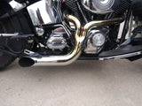 Lake 2 into 1 Turnout Header Exhaust Pipe Harley Softail Dyna Chopper Evo Twin C