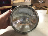 V-Twin  6-1/2" Harley-Davidson Round Spring Fork Headlamp Black 6V Bulb 49-0921