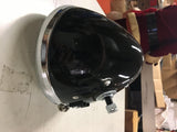V-Twin  6-1/2" Harley-Davidson Round Spring Fork Headlamp Black 6V Bulb 49-0921