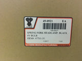 V-Twin  6-1/2" Harley-Davidson Round Spring Fork Headlamp Black 6V Bulb 49-0921