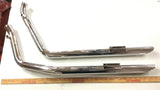Exhaust Drag Pipes Harley Softail Heritage Fatboy FXST 1 3/4 Chrome O2 1986-06