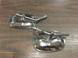 Pair Rectangle Mirrors Harley Sportster Dyna Fxr Touring Shovelhead Evo Twin cam
